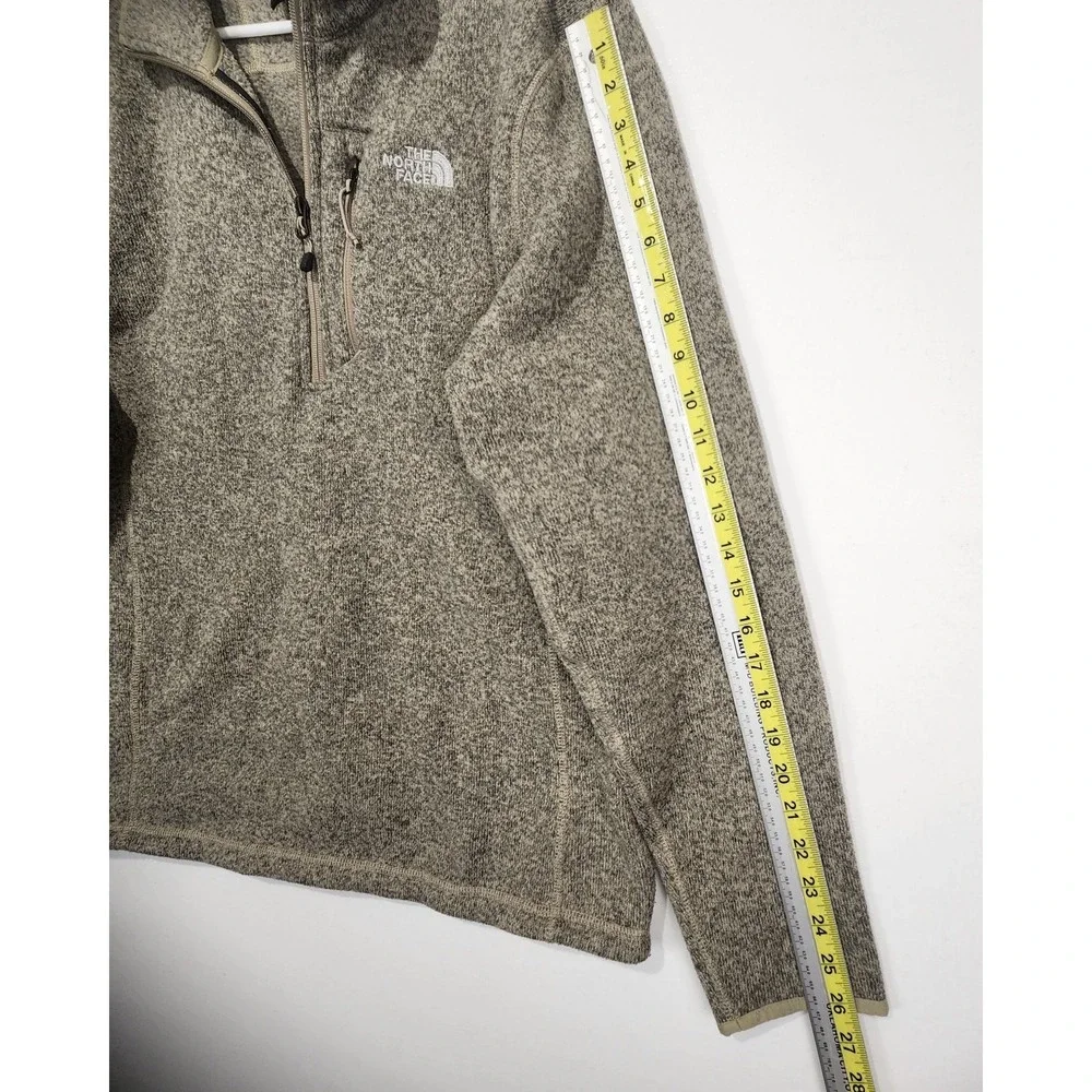 The North Face‎ Men's 1/4 Zip Fleece Pullover Cozy Sweater Beige Size L